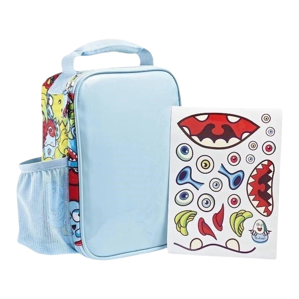 Fit & Fresh DIY Kid's Lunch Bag with Carrier Handle and Monster Mash Stickers
